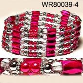 36inch Red Plastic ,Glass,Magnetic Wrap Bracelet Necklace All in One Set